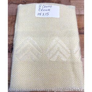 8 Count Cream Cross Stitch Fabric With Heart Design 15 x 15''